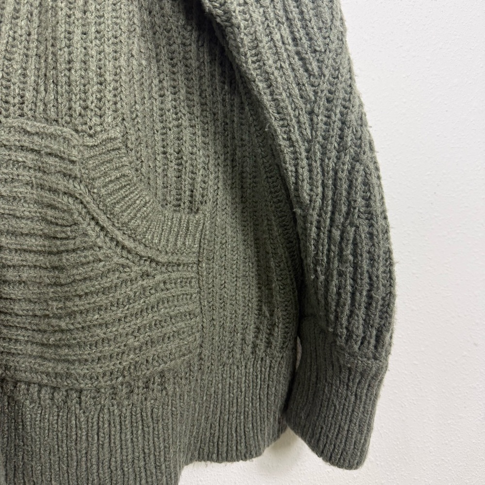 Anthropologie Pilcro Zip Front Longline Green Cardigan Sweater Wool Blend Sz 2X - Picture 8 of 16